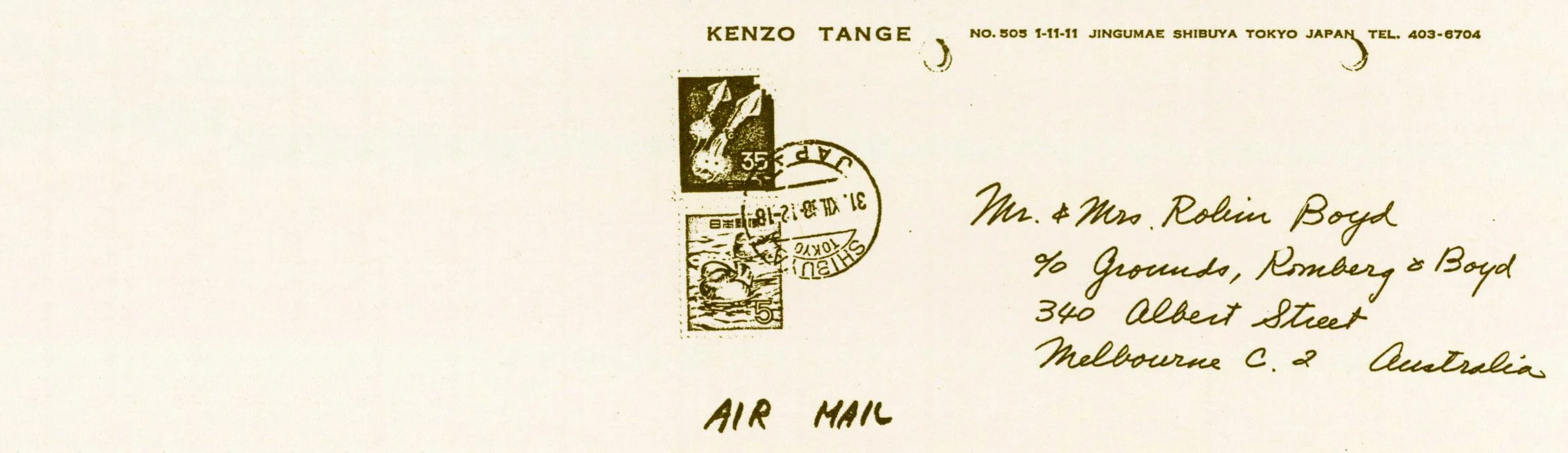 Robin Boyd and Japan In Letters — Robin Boyd & Japan